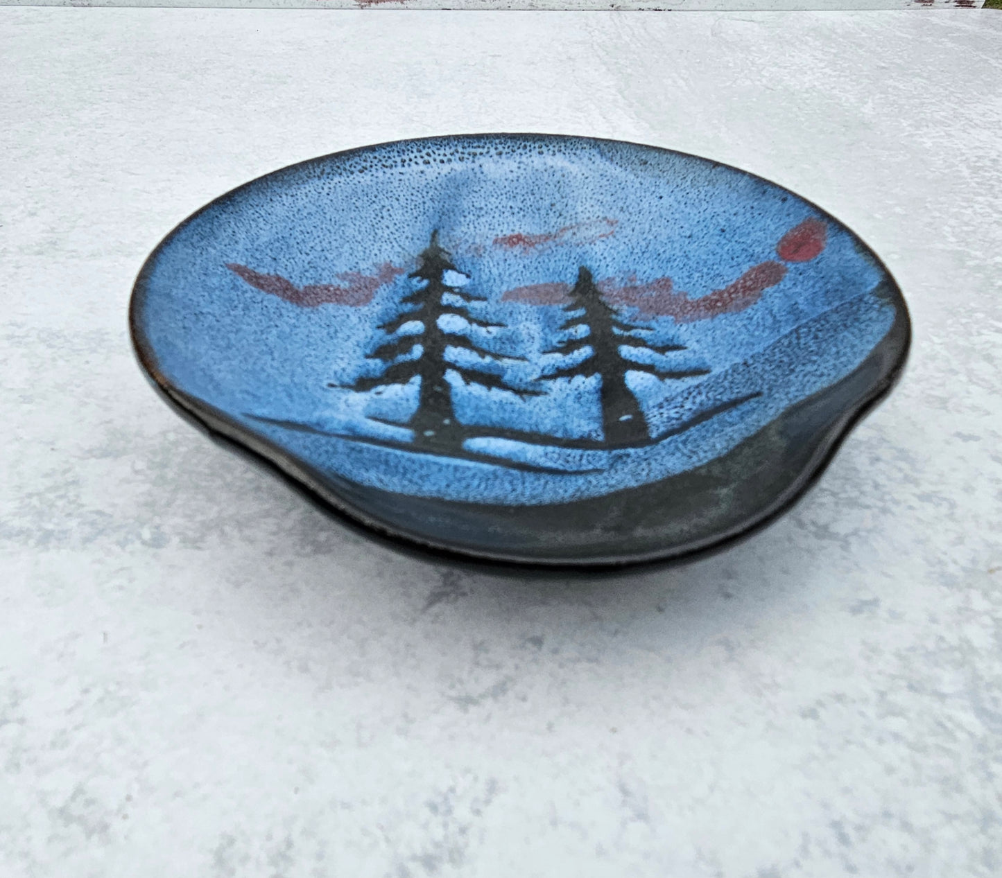 Tree Line Spoon Rest | Blue