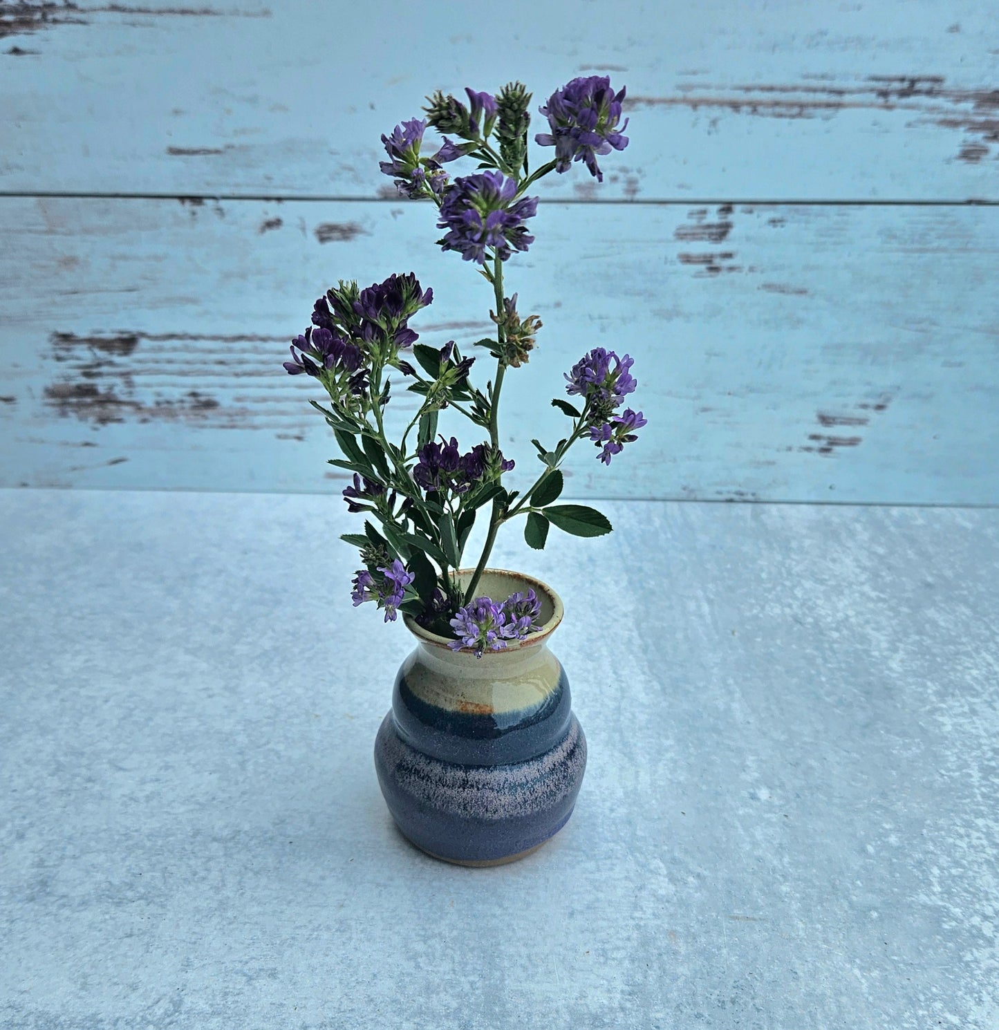 Bud Vase》Cream and Purple