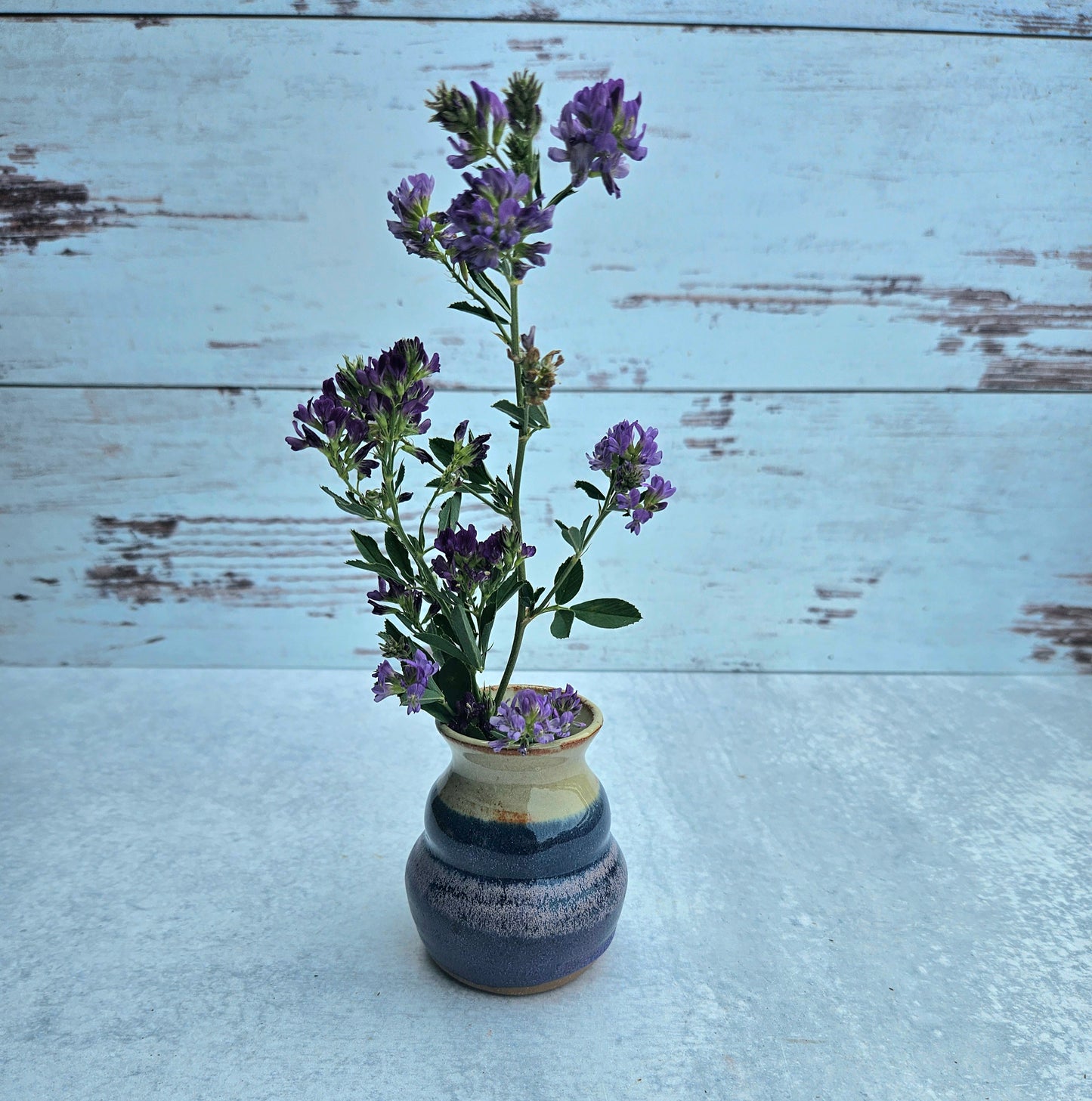 Bud Vase》Cream and Purple
