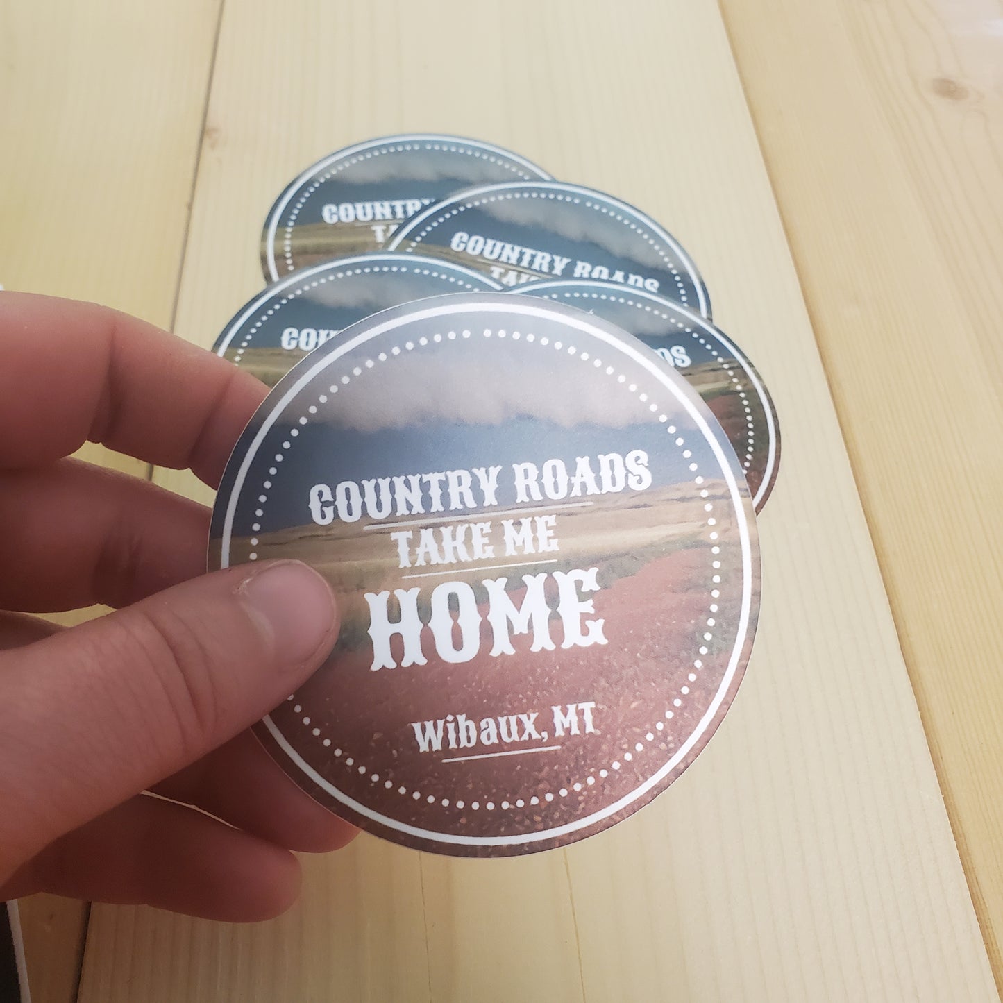 Country Roads | Wibaux, Montana Sticker