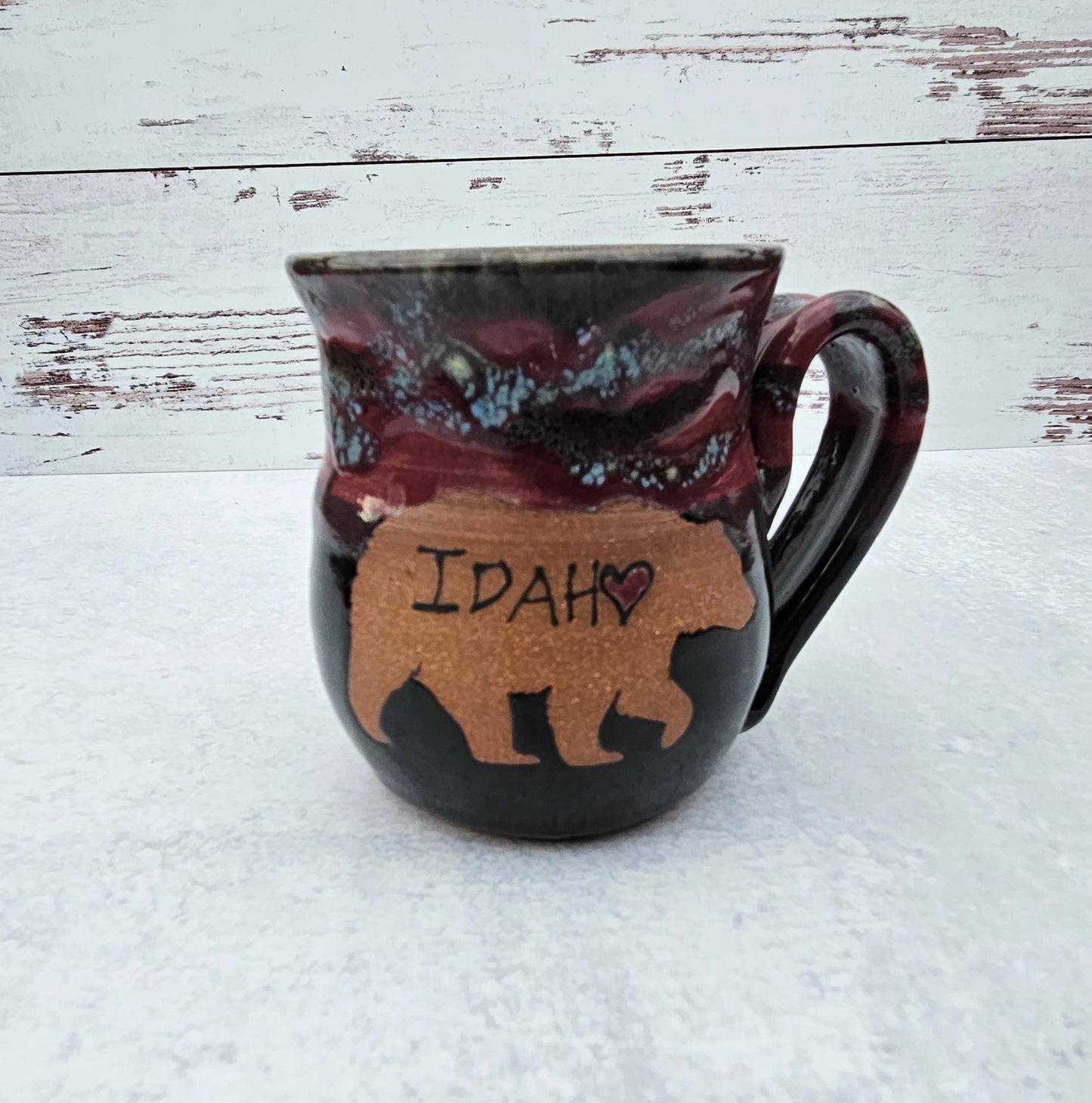 Idaho Bear Mug 》Burgundy