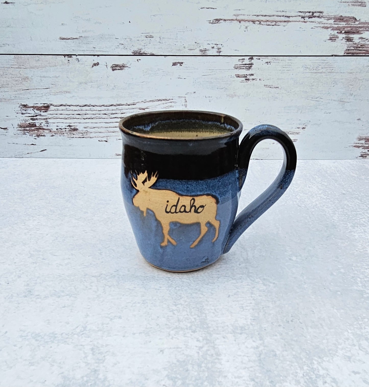 Idaho Moose Mug 》Black and Blue