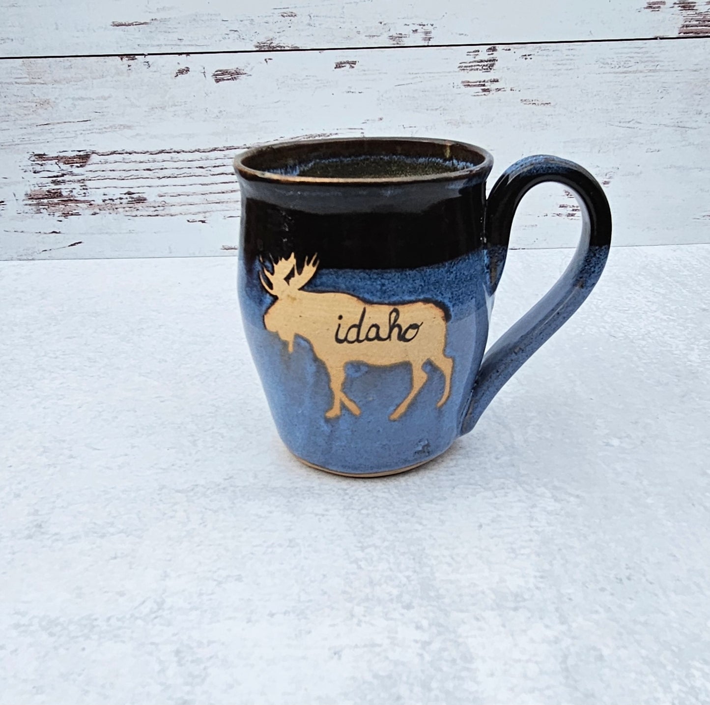 Idaho Moose Mug 》Black and Blue