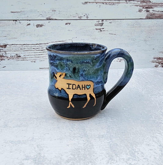 Idaho Moose Mug 》Blue
