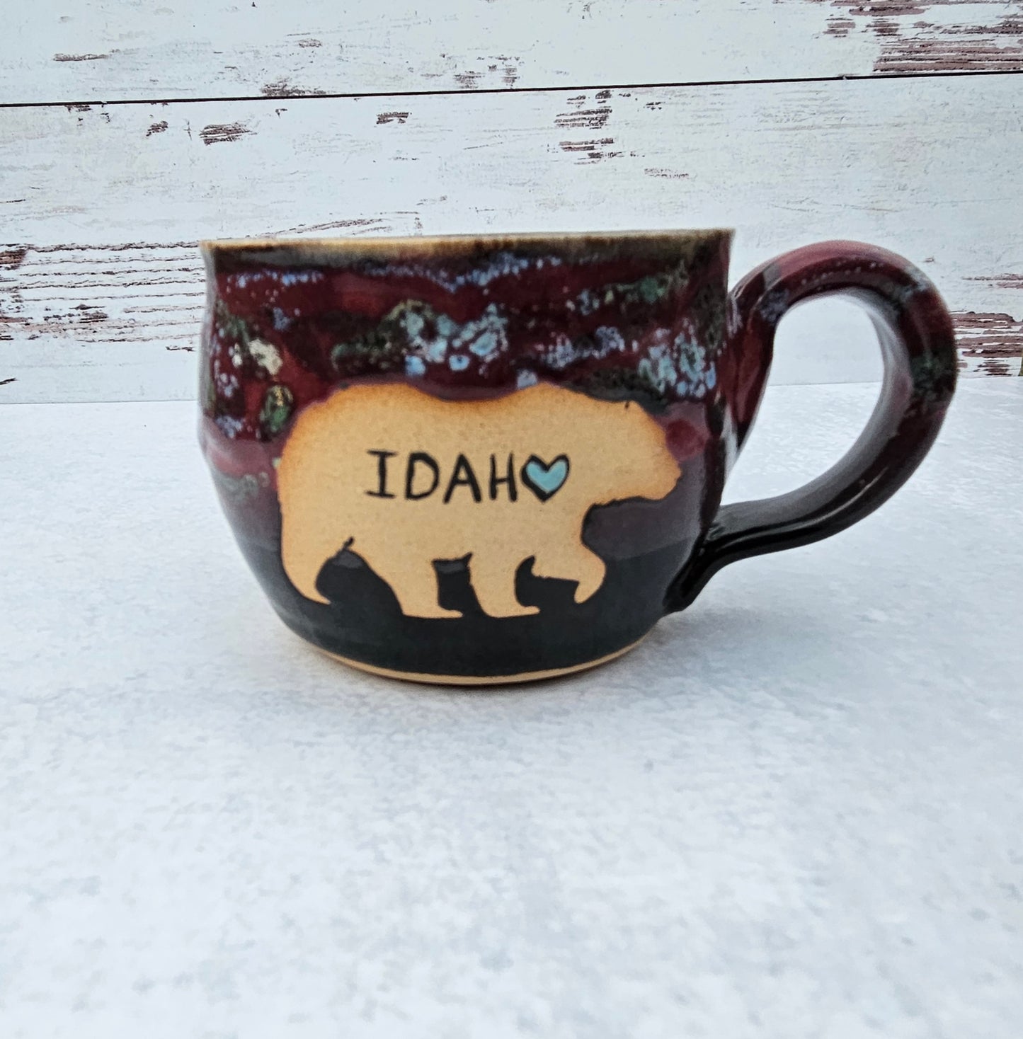 Small Idaho Bear Mug 》Burgundy