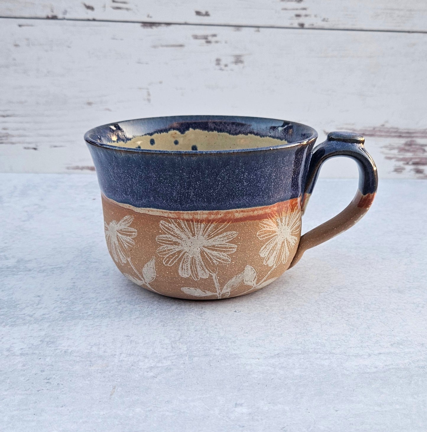 Purple Daisy Soup Mug