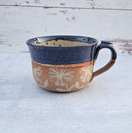Purple Daisy Soup Mug