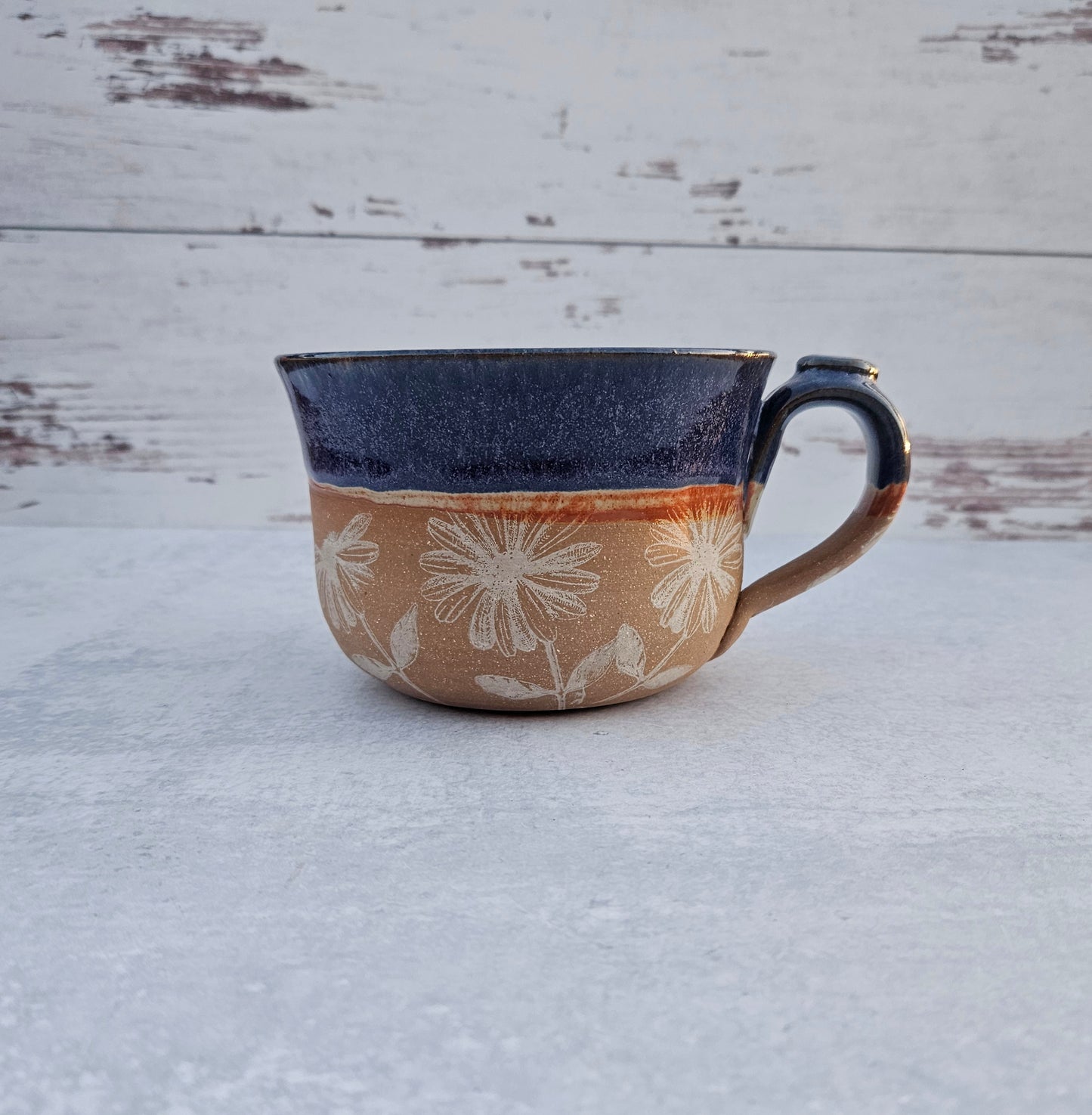 Purple Daisy Soup Mug