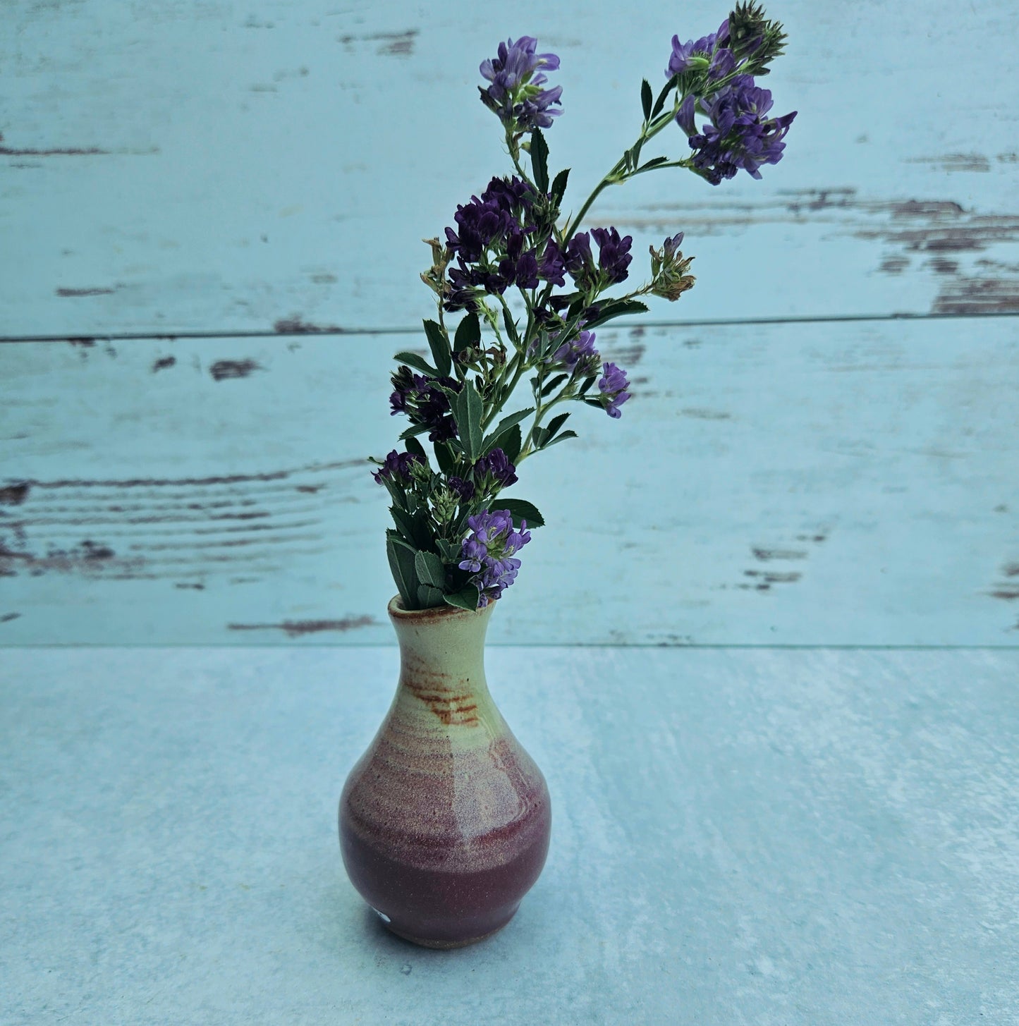 Bud Vase》Burgundy and Cream