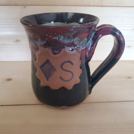 Set of 2 | Custom Brand Mug | Burgundy Black