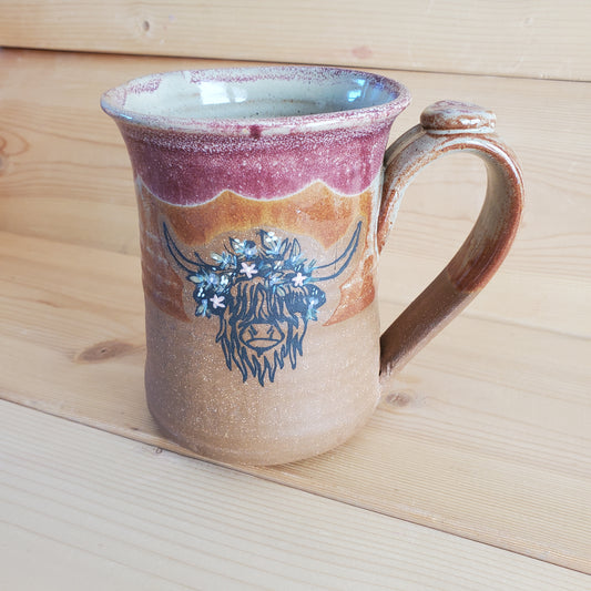 Highlander Mug | 14 oz. Cream and Burgundy