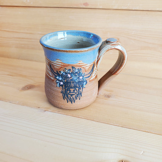 Small Highlander Mug | 7 oz. Blue and Cream