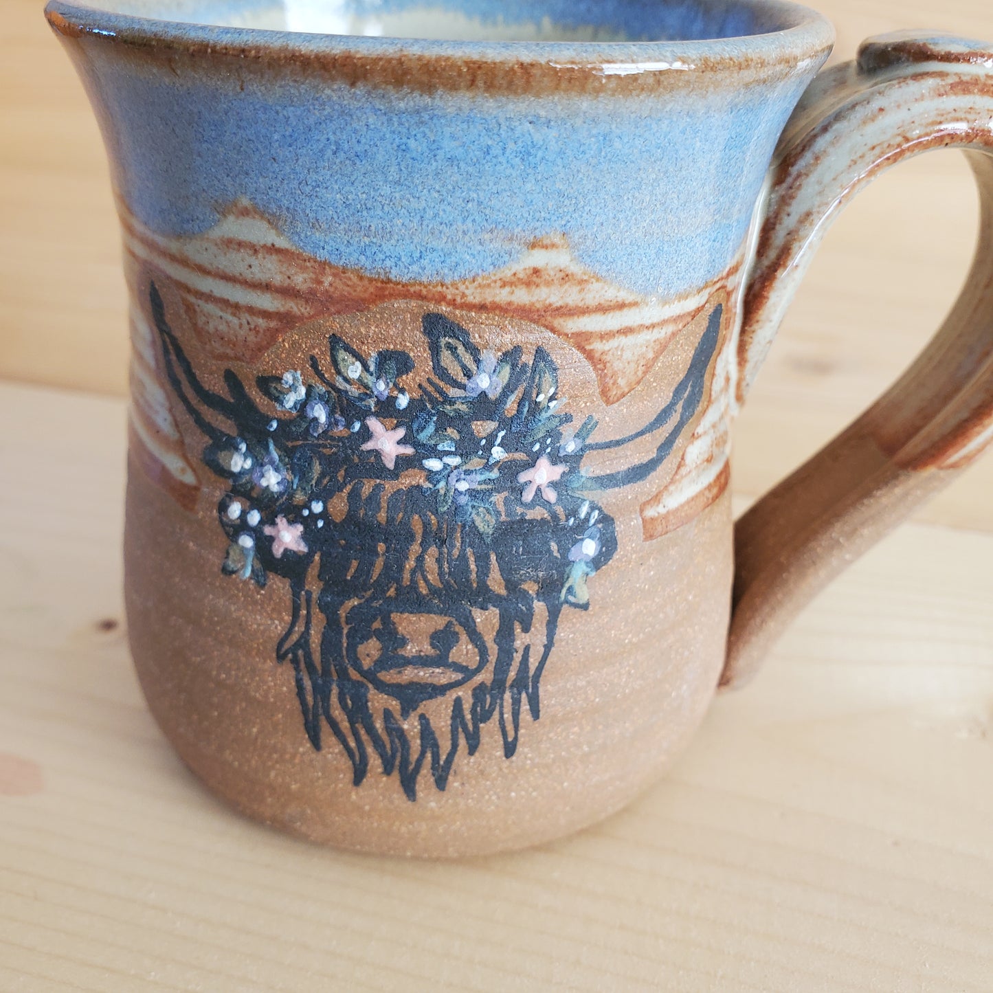 Small Highlander Mug | 7 oz. Blue and Cream