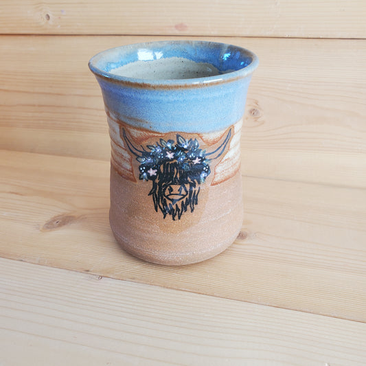 Highlander Cup | 14 oz. Blue and Cream